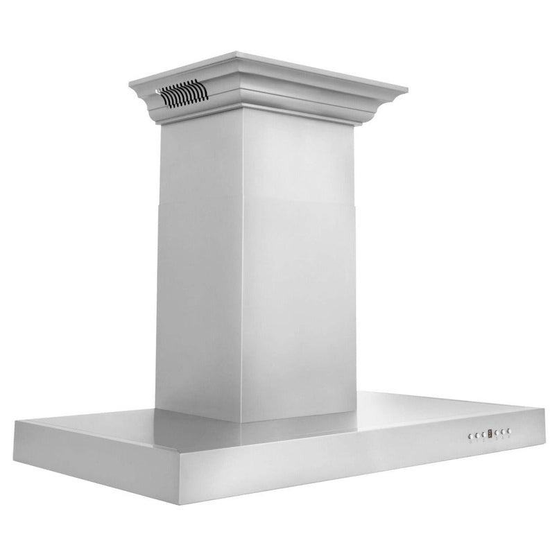 ZLINE 30 in. CrownSound™ Ducted Vent Wall Mount Range Hood in Stainless Steel with Built-in Bluetooth Speakers (KECRN-BT-30) side.