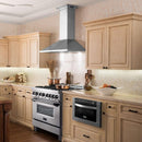 ZLINE 42 in. CrownSound™ Ducted Vent Wall Mount Range Hood in Stainless Steel with Built-in Bluetooth Speakers (KL2CRN-BT-42)