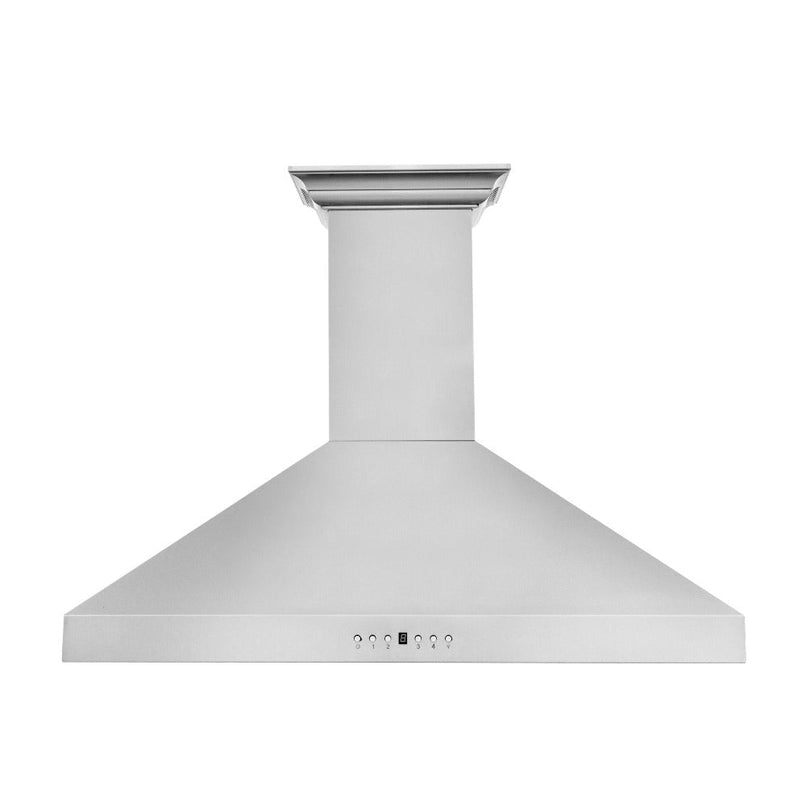 ZLINE 42 in. CrownSound™ Ducted Vent Wall Mount Range Hood in Stainless Steel with Built-in Bluetooth Speakers (KL3CRN-BT-42)