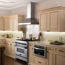 ZLINE 42 in. CrownSound™ Ducted Vent Wall Mount Range Hood in Stainless Steel with Built-in Bluetooth Speakers (KL3CRN-BT-42)