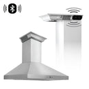 ZLINE 36 in. CrownSound™ Ducted Vent Wall Mount Range Hood in Stainless Steel with Built-in Bluetooth Speakers (KL3CRN-BT-36)