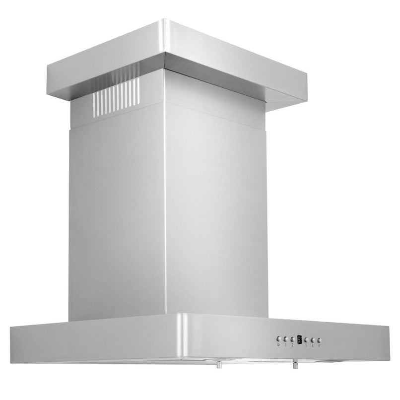 ZLINE 48 in. Convertible Vent Wall Mount Range Hood in Stainless Steel with Crown Molding (KECRN-48)
