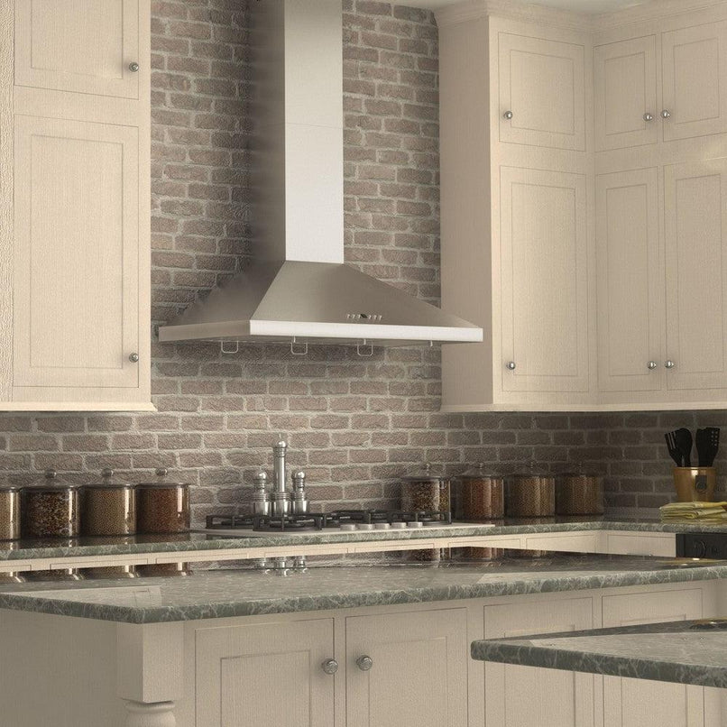 ZLINE 48 in. Convertible Vent Wall Mount Range Hood in Stainless Steel with Crown Molding (KL2CRN-48)