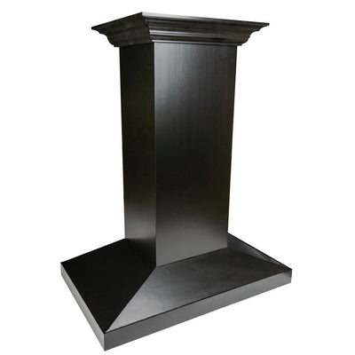 ZLINE 36 in. Convertible Vent Wooden Island Mount Range Hood in Black (KBiCC-36)