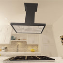 ZLINE 30 in. Convertible Vent Wooden Island Mount Range Hood in Black (KBiCC-30)