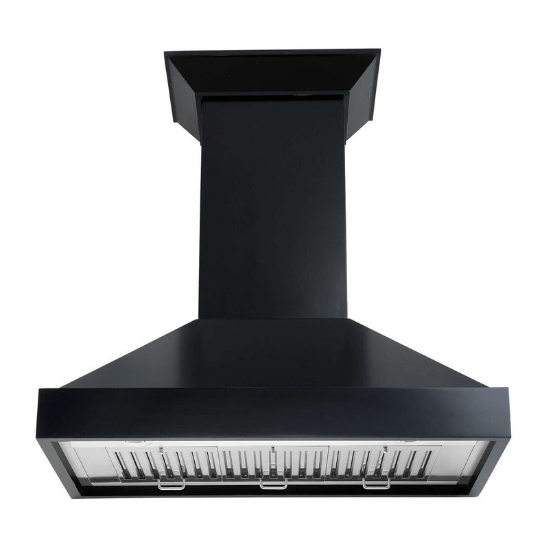 ZLINE 36 in. Convertible Vent Wooden Wall Mount Range Hood in Black (KBCC-36)