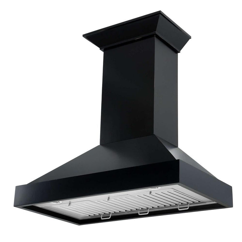 ZLINE 30 in. Convertible Vent Wooden Wall Mount Range Hood in Black (KBCC-30)