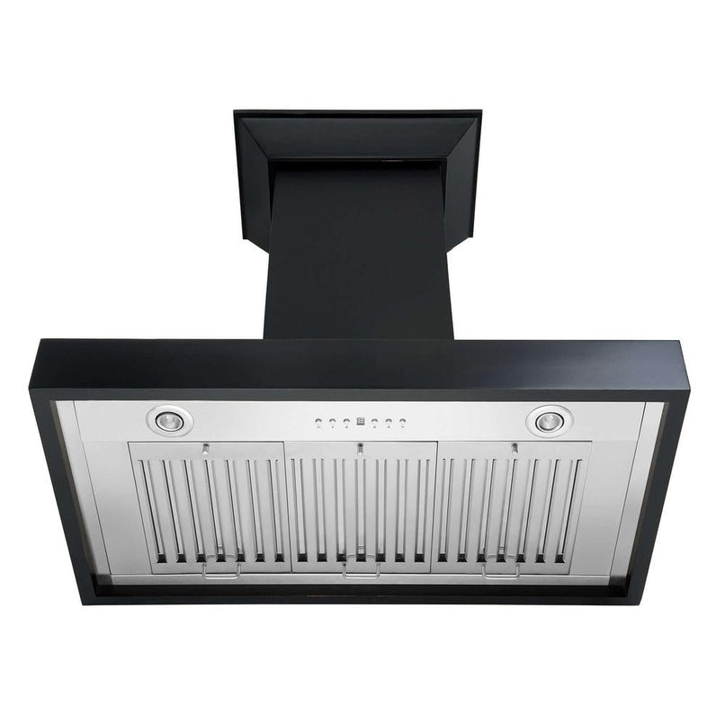 ZLINE 30 in. Convertible Vent Wooden Wall Mount Range Hood in Black (KBCC-30)