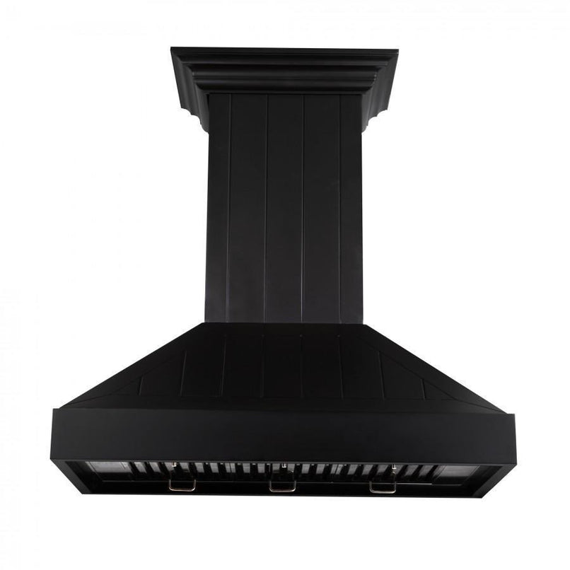 ZLINE 36 in. Wooden Convertible Vent Wall Mount Range Hood in Black (KPCC-36)