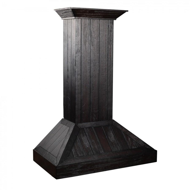 ZLINE 36 in. Wooden Convertible Vent Wall Mount Range Hood in Rustic Dark Finish - Includes Motor (KPDD-36)