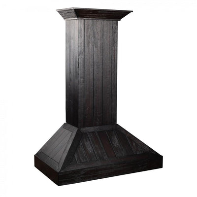 ZLINE 36 in. Wooden Convertible Vent Wall Mount Range Hood in Rustic Dark Finish - Includes Motor (KPDD-36)