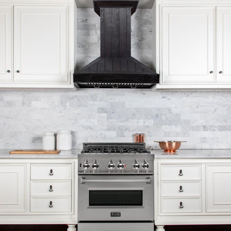 ZLINE 36 in. Wooden Convertible Vent Wall Mount Range Hood in Rustic Dark Finish (KPDD-36)