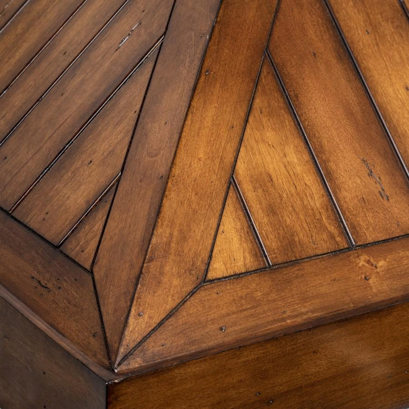 ZLINE 36 in. Wooden Convertible Vent Wall Mount Range Hood in Rustic Light Finish - Includes Motor (KPLL-36) built-in lighting.