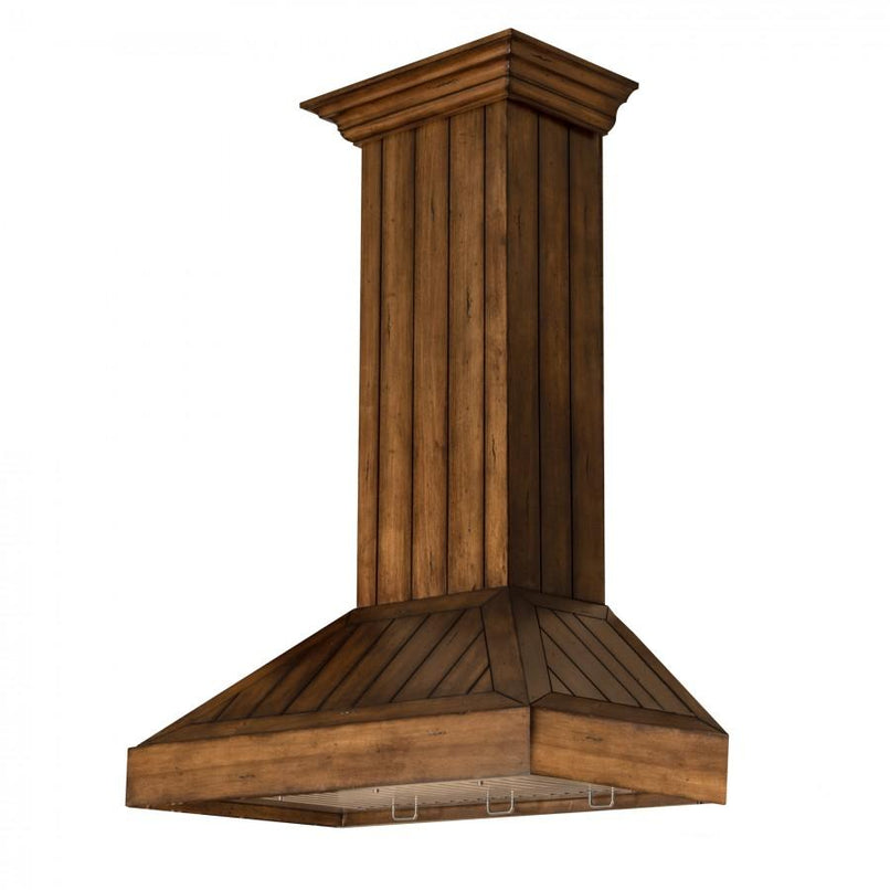 ZLINE 30 in. Wooden Convertible Vent Wall Mount Range Hood in Rustic Light Finish - Includes Motor (KPLL-30)